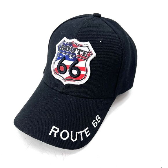 Route 66 Other - Route 66 USA Patch Black Embroidered Baseball Cap Hat Unisex